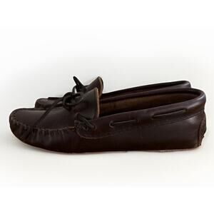 Minnetonka Dark Brown Leather Loafers